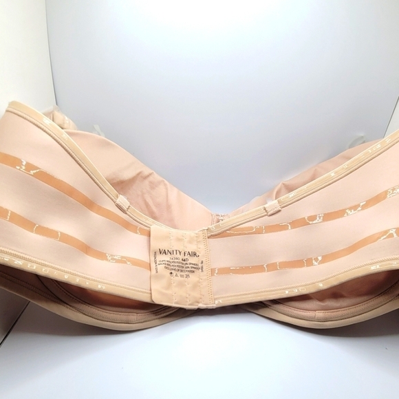 Vanity Fair 44D Full Figure Underwire Strapless + Convertible Straps Beige Bra - Picture 3 of 9